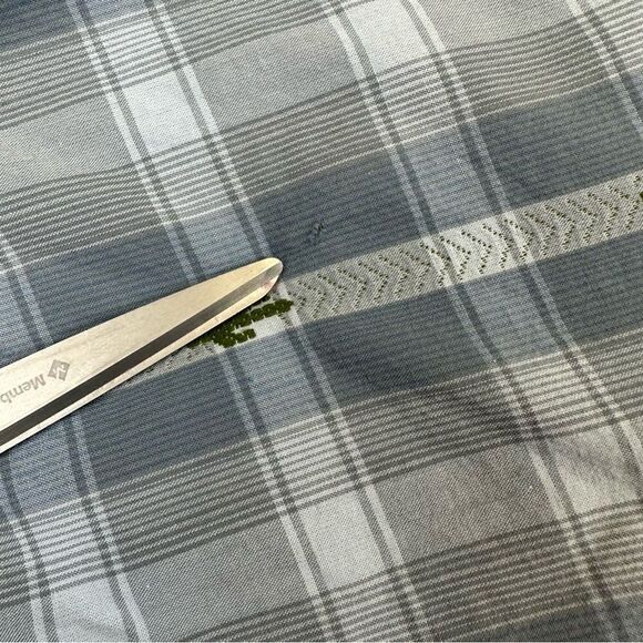 Moon Shine Pearl Snap Shirt Mens Large Blue Plaid Cactus Regular Fit Western - Picture 6 of 16